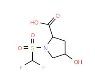 1-(difluoromethane)sulfonyl-4-hydroxypyrrolidine-2-carboxylic acid - chemical structure image