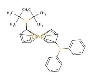1-Diphenylphosphino-1&prime;-(di-tert-butylphosphino)ferrocene (CAS 95408-38-1) - chemical structure image