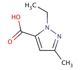 1-Ethyl-3-methyl-1H-pyrazole-5-carboxylic acid (CAS 50920-65-5) - chemical structure image