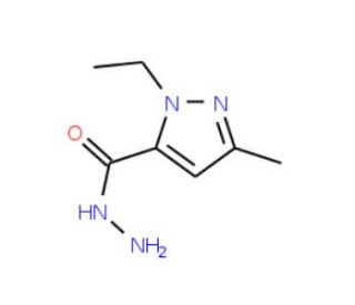 1-Ethyl-3-methyl-1H-pyrazole-5-carboxylic acid hydrazide (CAS 263016-17-7) - chemical structure image