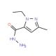 1-Ethyl-3-methyl-1H-pyrazole-5-carboxylic acid hydrazide (CAS 263016-17-7) - chemical structure image