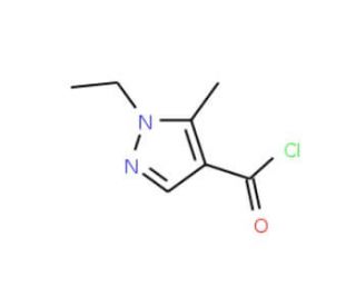 1-Ethyl-5-methyl-1H-pyrazole-4-carbonyl chloride - chemical structure image