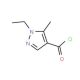 1-Ethyl-5-methyl-1H-pyrazole-4-carbonyl chloride - chemical structure image