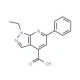 1-ethyl-6-phenyl-1H-pyrazolo[3,4-b]pyridine-4-carboxylic acid (CAS 924118-62-7) - chemical structure image