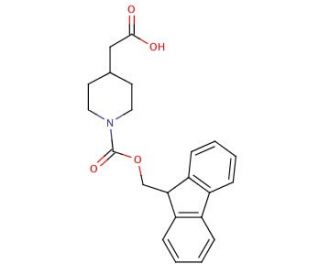 1-Fmoc-4-piperidineacetic acid (CAS 180181-05-9) - chemical structure image