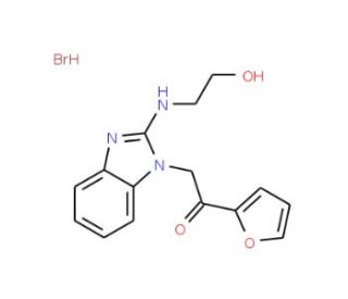 1-Furan-2-yl-2-[2-(2-hydroxy-ethylamino)-benzoimidazol-1-yl]-ethanone hydrobromide - chemical structure image