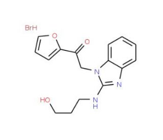 1-Furan-2-yl-2-[2-(3-hydroxy-propylamino)-benzoimidazol-1-yl]-ethanone hydrobromide - chemical structure image