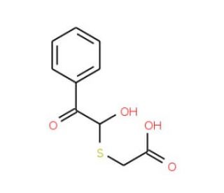 [(1-hydroxy-2-oxo-2-phenylethyl)thio]acetic acid (CAS 37510-29-5) - chemical structure image