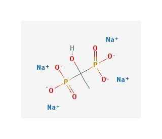 (1-Hydroxyethylidene)bis-phosphonic acid tetrasodium salt (CAS 3794-83-0) - chemical structure image