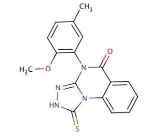 1-mercapto-4-(2-methoxy-5-methylphenyl)[1,2,4]triazolo[4,3-a]quinazolin-5(4H)-one - chemical structure image