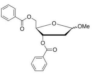 1-Methoxy-2-deoxy-3,5-di-O-benzoylribofuranose (CAS 108647-88-7) - chemical structure image