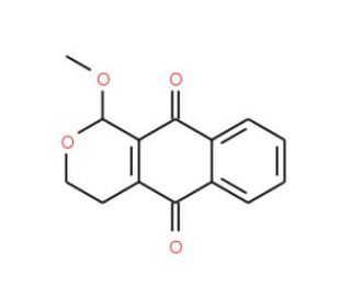 1-Methoxy-3,4-dihydro-1H-benzo[g]isochromene-5,10-dione (CAS 1002556-37-7) - chemical structure image