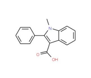 1-methyl-2-phenyl-1H-indole-3-carboxylic acid (CAS 59050-41-8) - chemical structure image