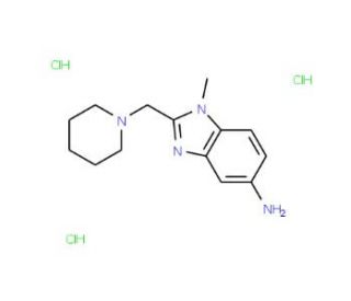 1-Methyl-2-piperidin-1-ylmethyl-1H-benzoimidazol-5-ylamine trihydrochloride - chemical structure image