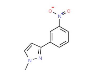 1-Methyl-3-(3-nitrophenyl)pyrazole (CAS 886851-64-5) - chemical structure image