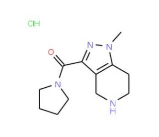 1-Methyl-3-(pyrrolidin-1-ylcarbonyl)-4,5,6,7-tetrahydro-1H-pyrazolo[4,3-c]pyridine hydrochloride - chemical structure image