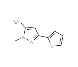 1-Methyl-3-thien-2-yl-1H-pyrazol-5-amine (CAS 118430-78-7) - chemical structure image