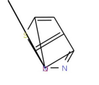 1-Methyl-3-(trifluoromethyl)-1H-thieno-[2,3-c]pyrazole-5-carbaldehyde - chemical structure image