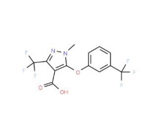 1-Methyl-3-(trifluoromethyl)-5-[3-(trifluoro-methyl)phenoxy]-1H-pyrazole-4-carboxylic acid - chemical structure image