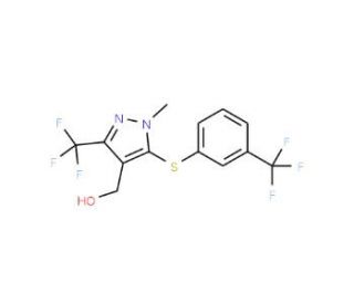 (1-Methyl-3-(trifluoromethyl)-5-{[3-(trifluoro-methyl)phenyl]sulfanyl}-1H-pyrazol-4-yl)methanol - chemical structure image