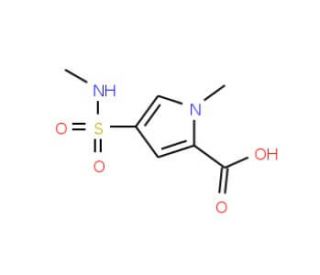 1-methyl-4-[(methylamino)sulfonyl]-1H-pyrrole-2-carboxylic acid - chemical structure image