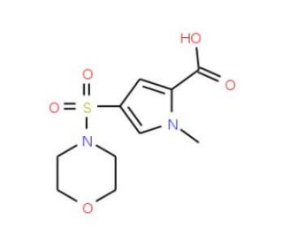 1-methyl-4-(morpholin-4-ylsulfonyl)-1H-pyrrole-2-carboxylic acid - chemical structure image
