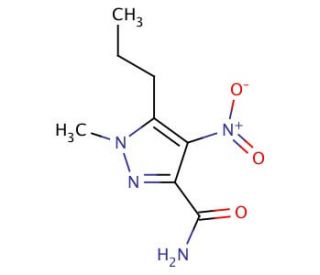 1-Methyl-4-nitro-5-propyl-1H-pyrazole-3-carboxamide - chemical structure image