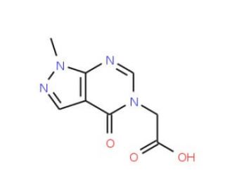 (1-Methyl-4-oxo-1,4-dihydro-pyrazolo[3,4-d]-pyrimidin-5-yl)-acetic acid - chemical structure image