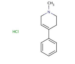 1-Methyl-4-phenyl-1,2,3,6-tetrahydropyridine, Hydrochloride (CAS 23007-85-4) - chemical structure image