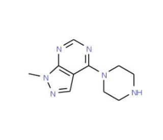1-methyl-4-piperazin-1-yl-1H-pyrazolo[3,4-d]pyrimidine - chemical structure image