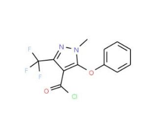 1-Methyl-5-phenoxy-3-(trifluoromethyl)-1H-pyrazole-4-carbonyl chloride (CAS 921939-09-5) - chemical structure image