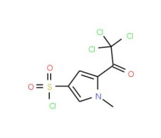 1-methyl-5-(trichloroacetyl)-1H-pyrrole-3-sulfonyl chloride - chemical structure image