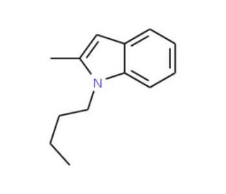 1-n-Butyl-2-methylindole (CAS 42951-35-9) - chemical structure image
