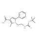 1-(N-tert-Butoxycarbonylaminoethyl)-2-methyl-5-phenylpyrrole-3-carboxylic acid (CAS 306936-27-6) - chemical structure image