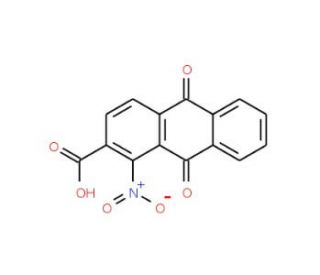 1-Nitro-9,10-dioxo-9,10-dihydro-anthracene-2-carboxylic acid (CAS 128-67-6) - chemical structure image