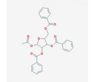 1-O-Acetyl-2,3,5-tri-O-benzoyl-&alpha;,&beta;-D-ribofuranose (CAS 14215-97-5) - chemical structure image