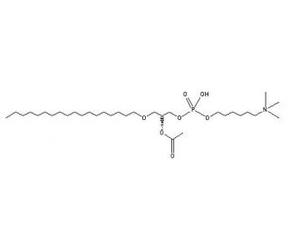 1-O-Hexadecyl-2-acetyl-sn-glycero-3-phospho-(N,N,N-trimethyl)-hexanolamine (CAS 99103-16-9) - chemical structure image
