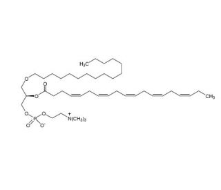 1-O-Hexadecyl-2-O-eicosapentaenoyl-sn-glycero-3-phosphorylcholine (CAS 132196-28-2) - chemical structure image