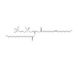 1-Oleoyl-2-palmitoyl-sn-glycero-3-phosphocholine (CAS 59491-62-2) - chemical structure image