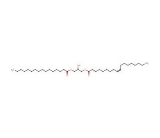 1-Oleoyl-3-palmitoyl-rac-glycerol (CAS 3343-30-4) - chemical structure image