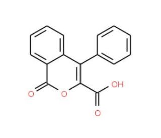 1-Oxo-4-phenyl-1H-isochromene-3-carboxylic acid (CAS 37617-98-4) - chemical structure image
