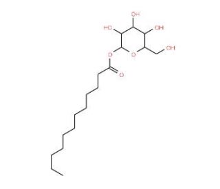1-Oxododecyl b-D-glucopyranoside (CAS 64395-92-2) - chemical structure image