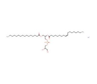 1-Palmitoyl-2-oleoyl-sn-glycero-3-phospho-sn-1-glycerol sodium salt (CAS 268550-95-4) - chemical structure image