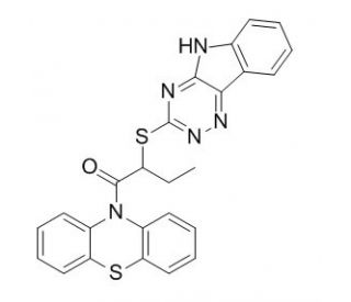 1-Phenothiazin-10-yl-2-(9H-1,3,4,9-tetraaza-fluoren-2-ylsufanyl)-butan-1-one (Inauhzin) (CAS 309271-94-1) - chemical structur
