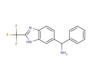 1-phenyl-1-[2-(trifluoromethyl)-1H-benzimidazol-6-yl]methanamine (CAS 939758-10-8) - chemical structure image
