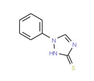 1-phenyl-1H-1,2,4-triazole-3-thiol (CAS 21434-14-0) - chemical structure image