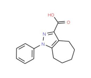 1-phenyl-1H,4H,5H,6H,7H,8H-cyclohepta[c]pyrazole-3-carboxylic acid - chemical structure image
