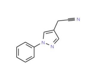 (1-phenyl-1H-pyrazol-4-yl)acetonitrile (CAS 51412-23-8) - chemical structure image