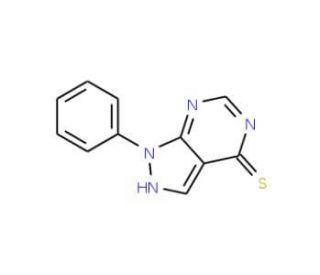 1-phenyl-1H-pyrazolo[3,4-d]pyrimidine-4-thiol (CAS 6014-07-9) - chemical structure image