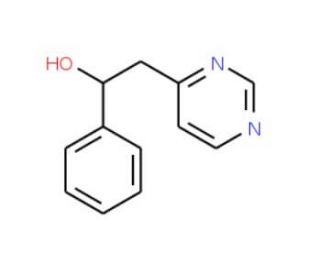 1-Phenyl-2-(pyrimidin-4-yl)ethanol (CAS 36914-71-3) - chemical structure image